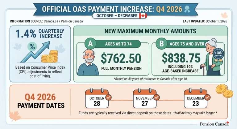 OAS Payment Increase 2026: Official October to December Rates ...